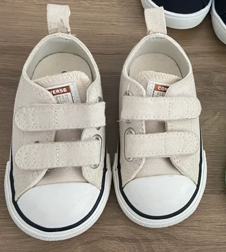All Star Converse bege com tiras - bebê infantil