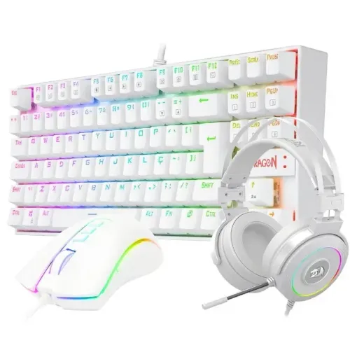 Kit Gamer | Combo Redragon Headset Lamia 2 + Teclado Kumara Brown + Mouse Cobra 12k DPI