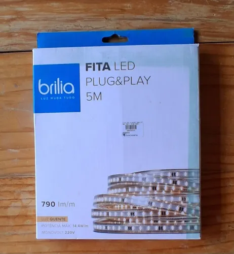 Fita de LED plug e play 5 metros, 220 volts. 3 unidades total 15 metros