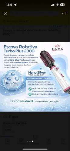 Escova Rotativa Modeladora Gama Turbo Plus 2300