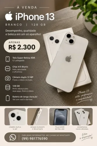 Iphone 13 branco 128g | seminovo