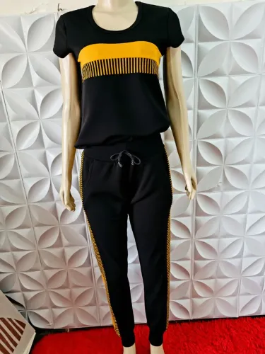 conjunto feminino tamanho M estica 96% poliéster