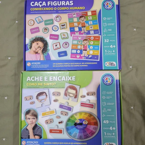 Kit 2 Jogos Educativos Inclusivos Pais e Filhos (Corpo Humano e Emoções)