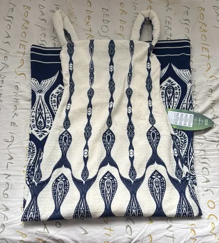 Vestido Alça Estampado Peixe Correnteza P Farm