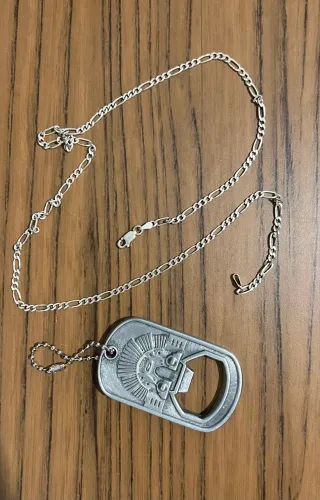 Dog Tag Oakley rara com corrente de prata 925
