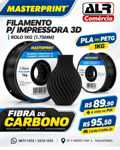 FILAMENTO PLA* IMPRESSORA 3D 1KG 1.75MM