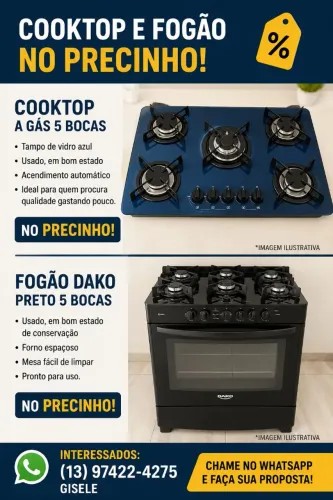 OPORTUNIDADE! COOKTOP E FOGÃO NO PRECINHO