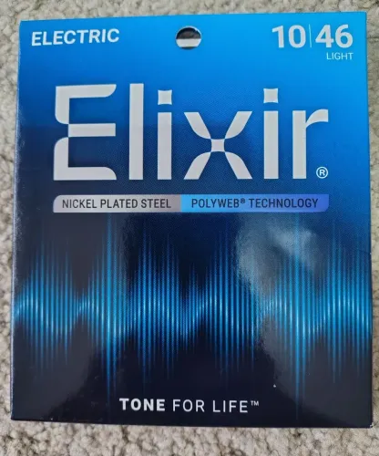 Encordoamento Elixir 0.10 Original para guitarra (comprada na Guitar Center dos EUA)