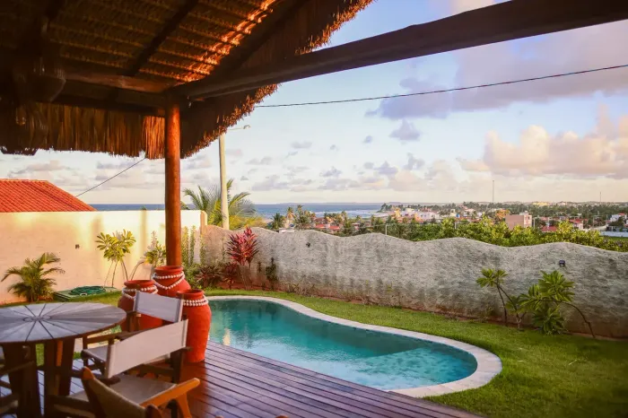 Tab002 - Casa balinesa mobiliada com vista para o mar