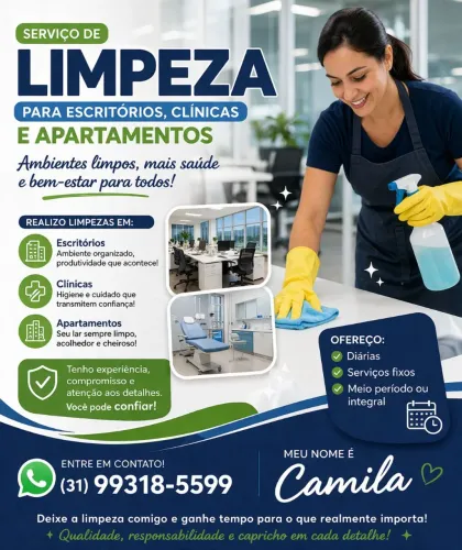 Limpeza em Clínicas, Escritórios e Apartamento