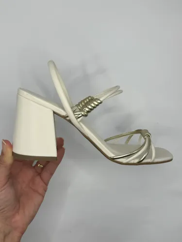 Sandália nova branca noiva casamento elegante