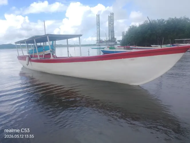 Canoa de fibra pouco usada estado de nova