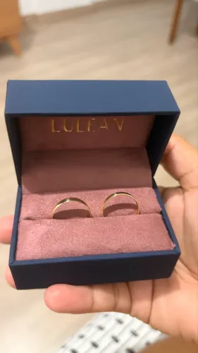 Par aliança ouro 18k 