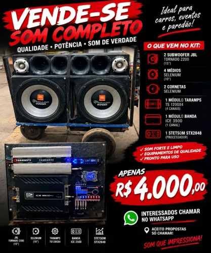 Som automotivo vendo e troco por iPhone e outro som