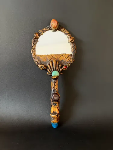 Espelho de mão artesanal