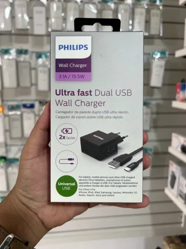 Carregador Original iPhone e Android Philips Tipo C 