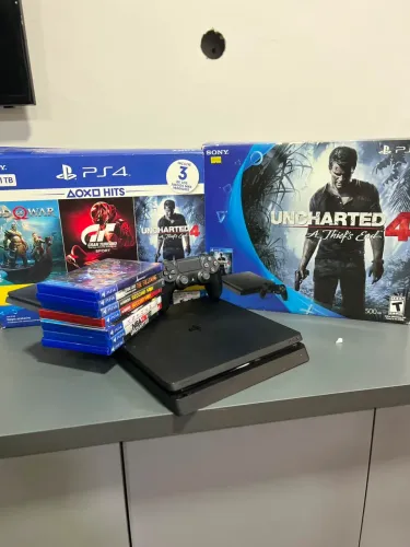 PlayStation 4 slim 1tb com jogo e garantia - levo até você 