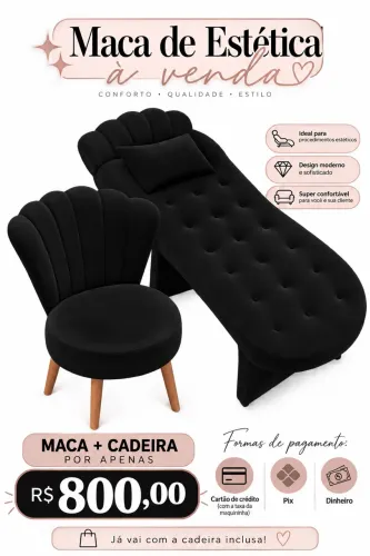 Vendo maca+cadeira para estética