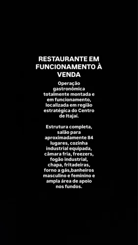 Restaurante em funcionamento a venda