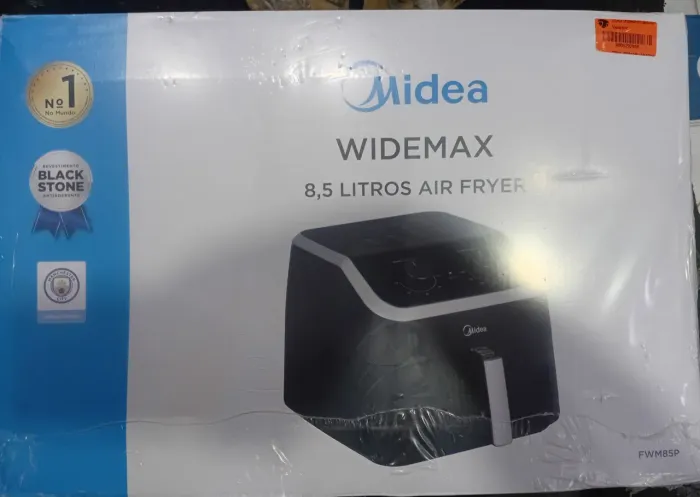 Fritadeira Air Fryer 8,5l Widemax Com Cesto Antiaderente Blackstone, 1900w Midea