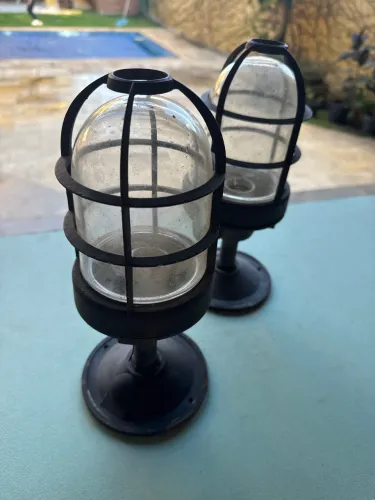 Par de Luminárias Estilo Naval/Industrial para Jardim e Varanda