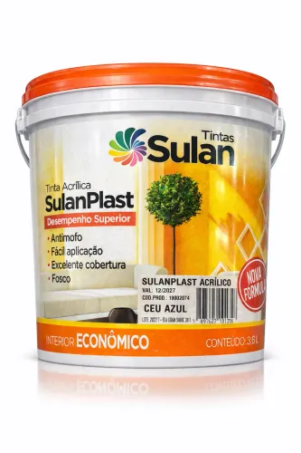 Tinta Acrílica SulanPlast 3,6L Céu Azul Fosco Antimofo Alta Cobertura 