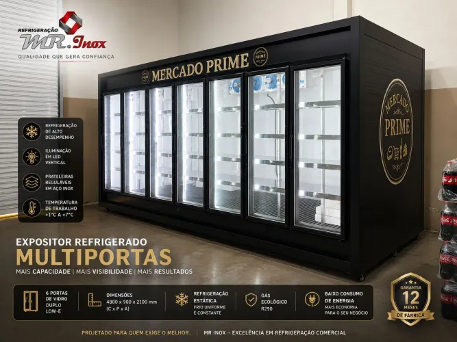 Camara fria expositor refrigerado 7 portas