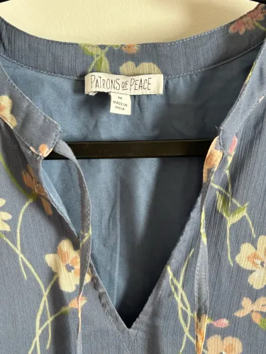 Vestido Patrons Of Peace Floral Azul Boho