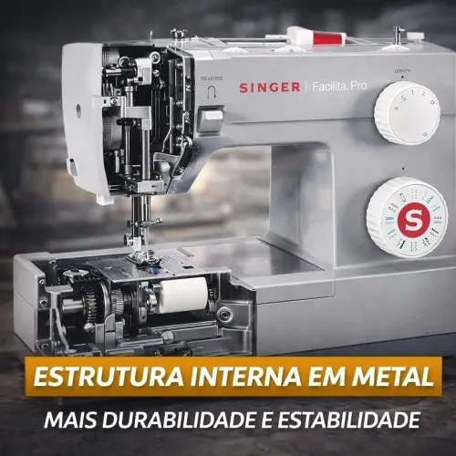 Trabalho com manutenção em máquina de costura