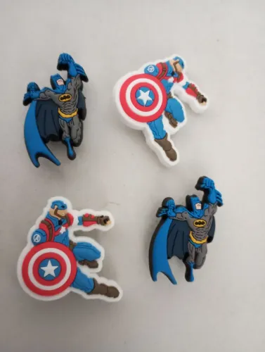 Lote de Jibbitz - Batman e Capitão América