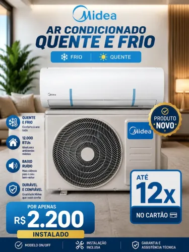 Ar Midea 12 mil BTUs quente e frio