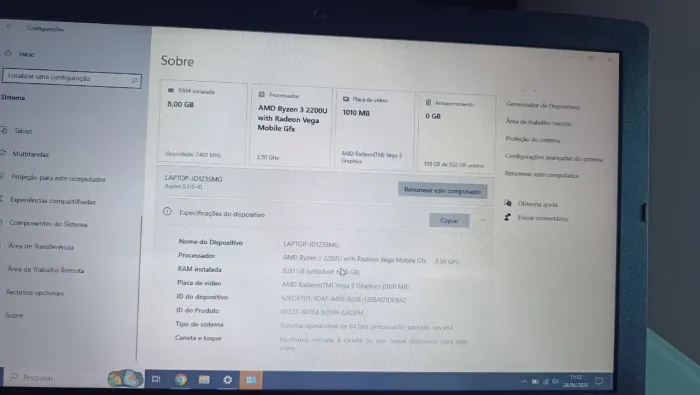 Notebook Acer Aspire 3 A315-42-r772 Amd Ryzen 3 8gb 1tb Hd