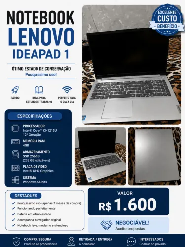 Vende se notebook pouco tempo de uso