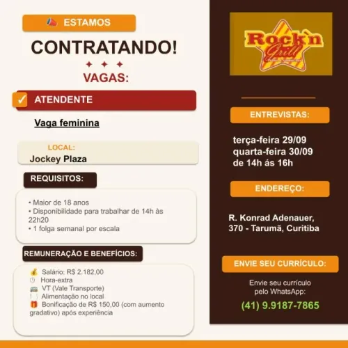 Atendente Jockey Plaza