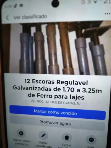 Venda 12 escoras metálicas galvanizadas ajustavel