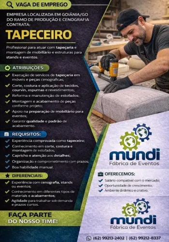 VAGA DE EMPREGO - TAPECEIRO
