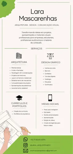 FAÇO TRABALHOS DE ARQUITETURA E GRÁFICA