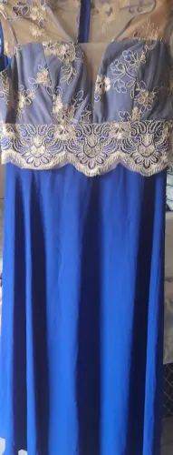 Vestido longo azul royal