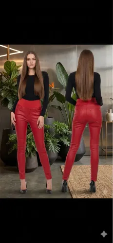 Calça skinny DBZ original vermelha brim encerado TAM 36