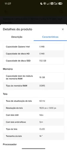 Vendo notebook Lenovo yoga slim 7i
