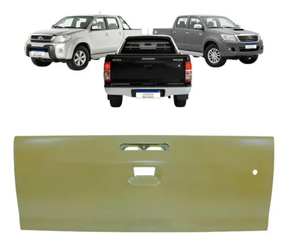 Tampa Traseira Caçamba Hilux 2012 2013 2014 2015 C/f Chave Cinza