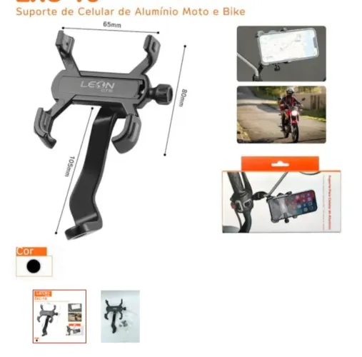 Suporte de celular para moto em alumínio 