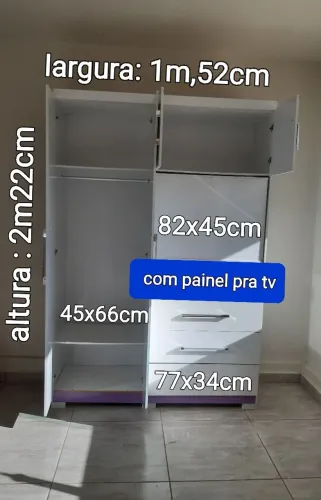 Guarda roupa com painel pra tv 