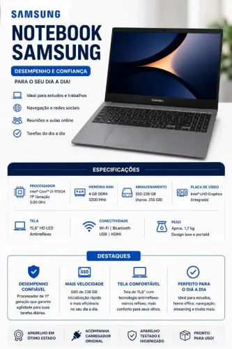 NOTEBOOK SAMSUNG - CORE I3