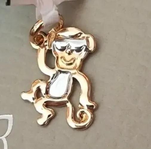 PINGENTE MACACO DE ÓCULOS BANHADO A OURO ROMMANEL