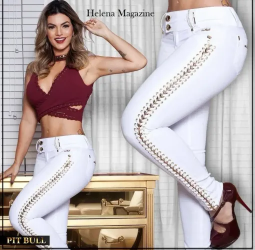 CALÇA PIT BULL BRANCA N 38 R$:169,99