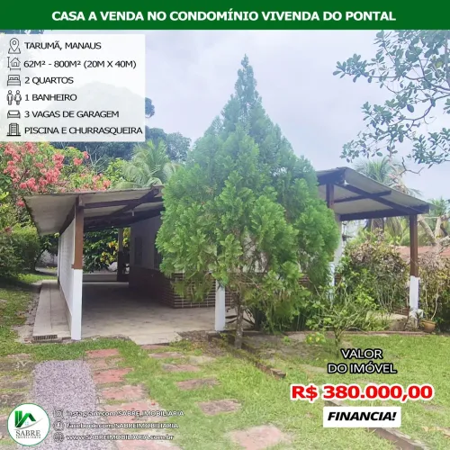 Casa a venda no Condominio Vivenda do Pontal, bairro Tarumã, Manaus-Am.