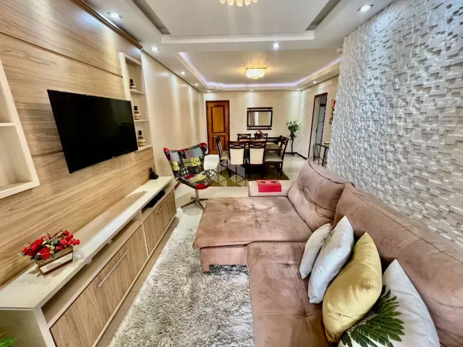 APARTAMENTO MOBILIADO COM 3 QUARTOS SENDO 1 SUÍTE SACADA COM CHURRASQUEIRA E VISTA PANORÂM