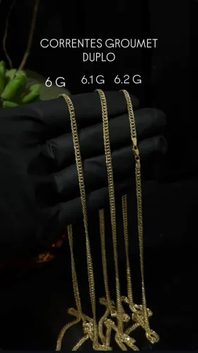 Corrente groumet duplo ouro 18k