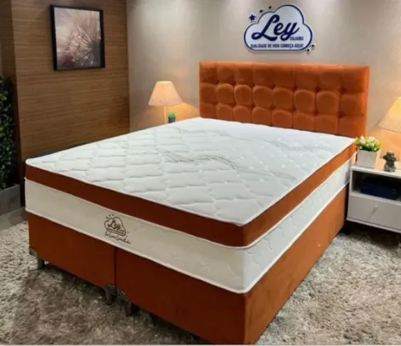 Cama Box Queen Isofort Luxo Terracota - Ley Colchões